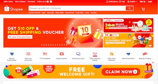 Shopee homepage website