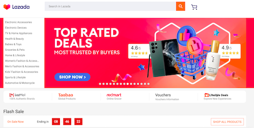 Lazada homepage website