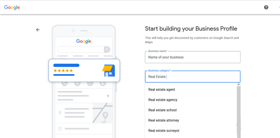 google my business setup