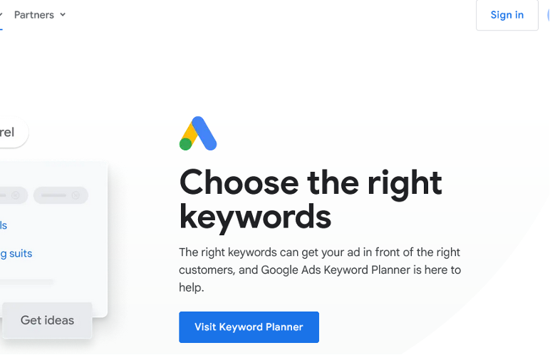 visit keyword planner