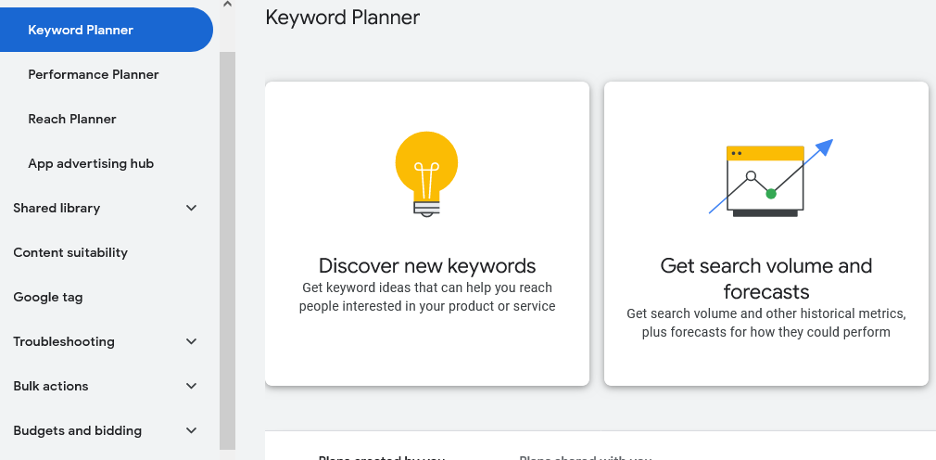 google keyword planner