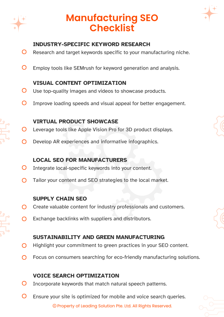 Manufacturing SEO Checklist