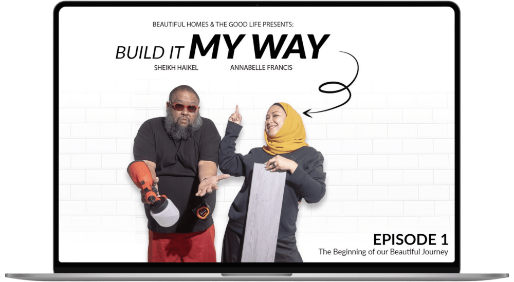 build it my way banner on laptop