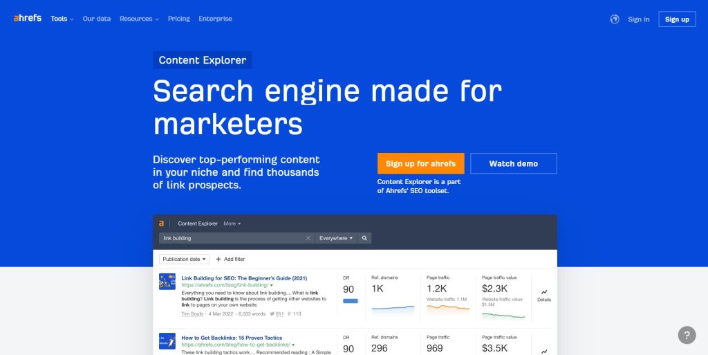 ahrefs content explorer