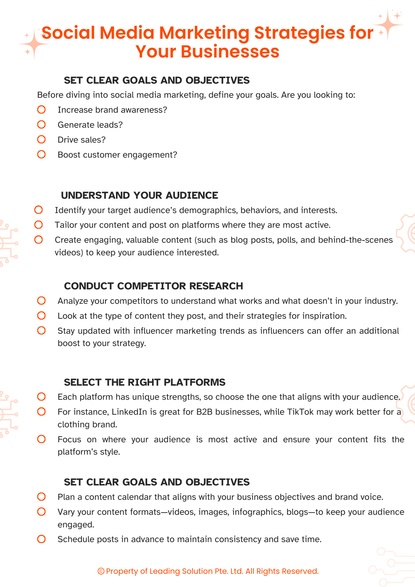 SMM Strategies for Businesses Checklist