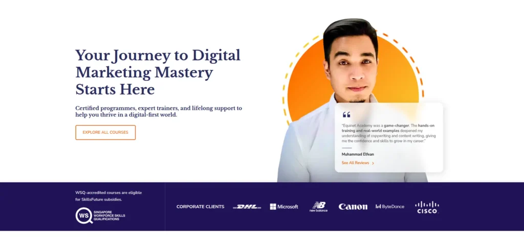 Equinet Academy homepage