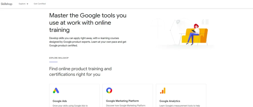 Google SkillShop homepage