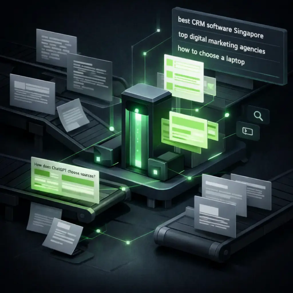 AI system filtering structured content and selecting clear answers for ChatGPT response generation