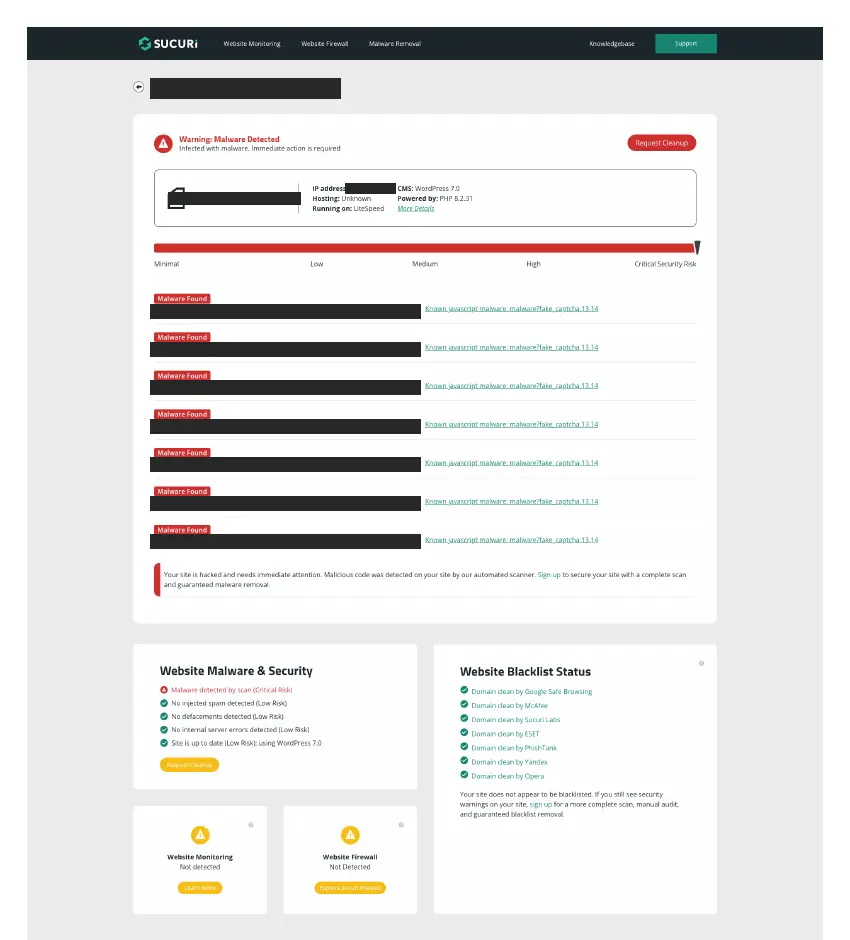 I'm not a robot checkbox on a WordPress login page; a plain checkbox can be legitimate