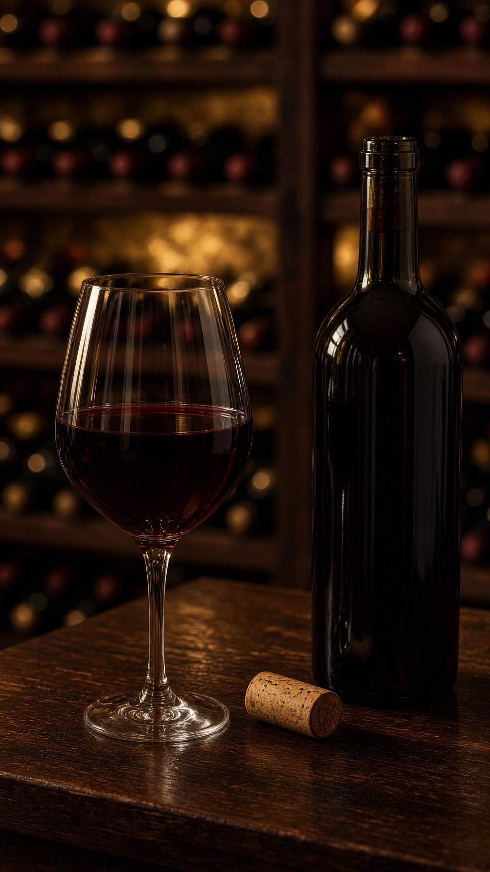 Glass of red wine and a bottle on a wooden table, the FAQ image for a Singapore wine supplier SEO case study